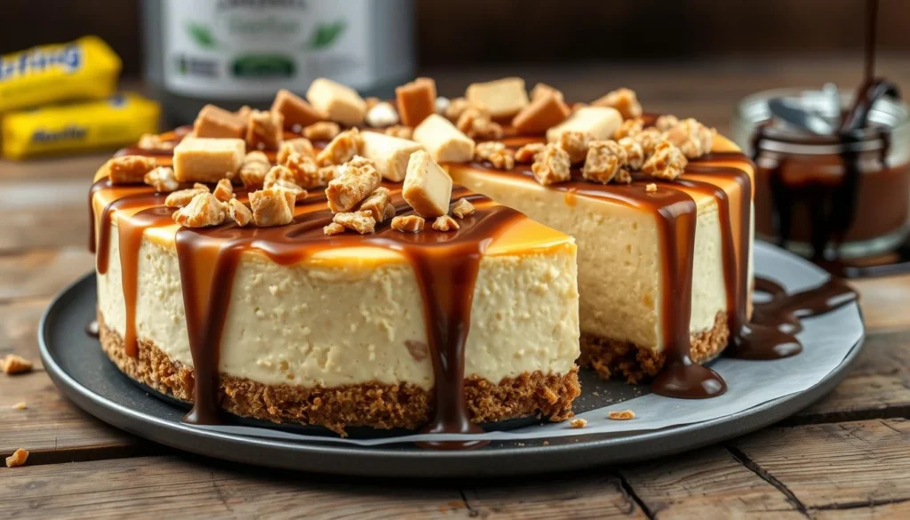 Butterfinger Caramel Cheesecake
