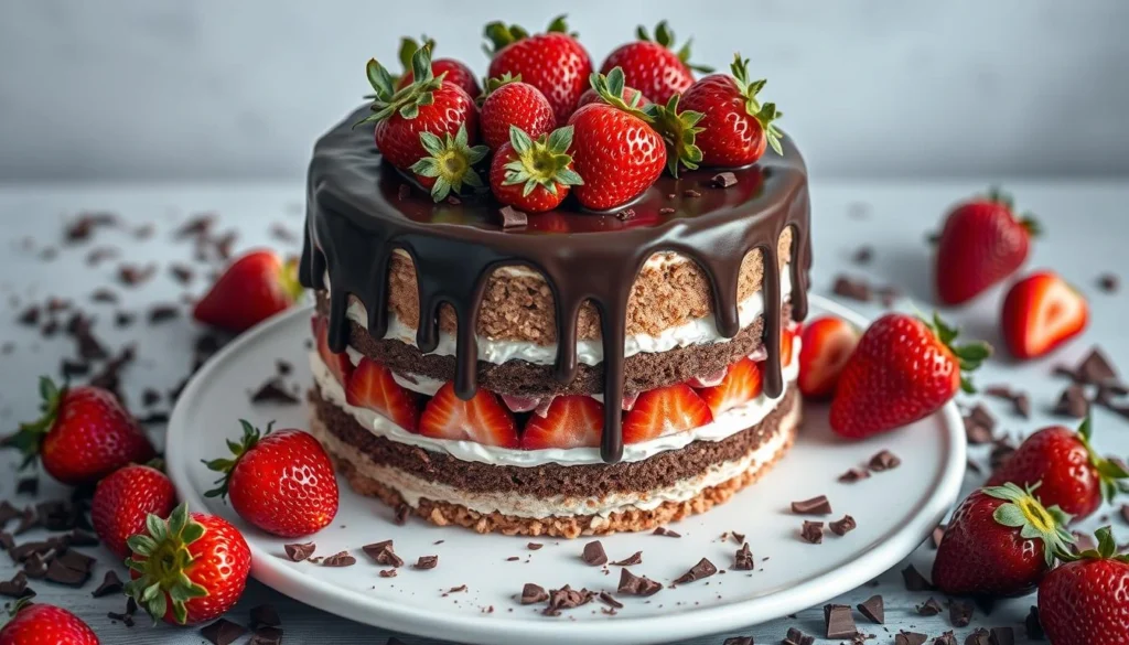 Strawberry & Chocolate Cake