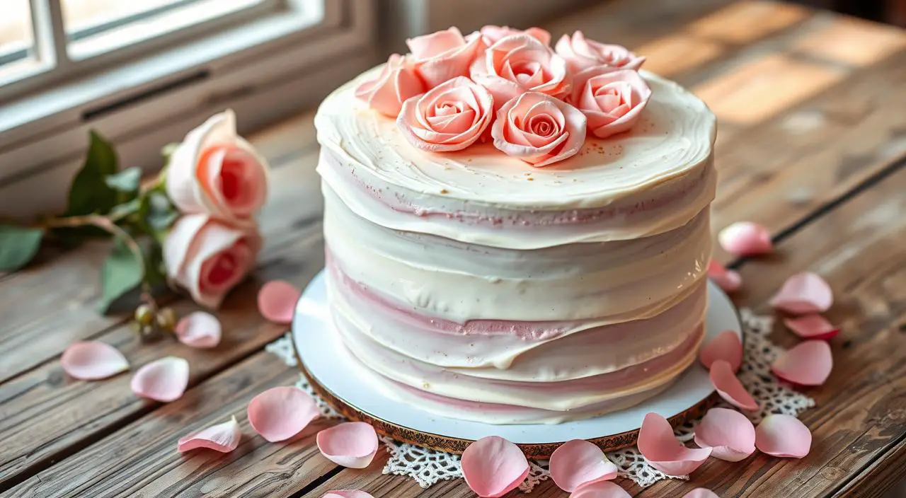 Rosewater milk cake