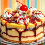 Banana Split Inspired Cheesecake