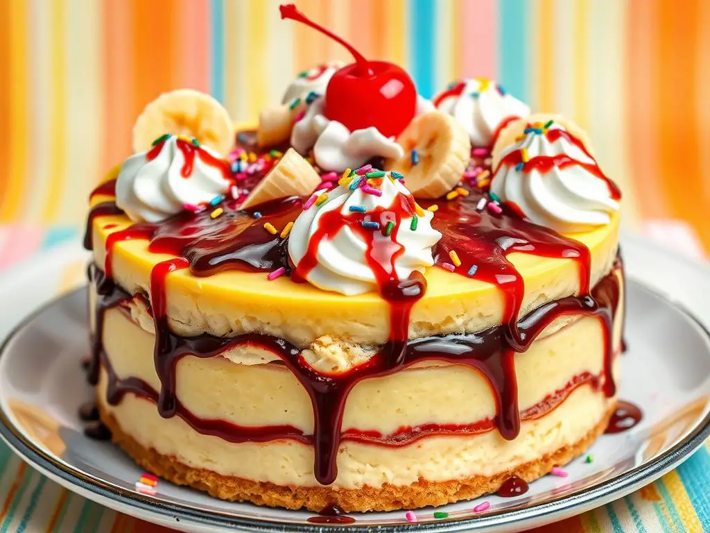 Banana Split Inspired Cheesecake