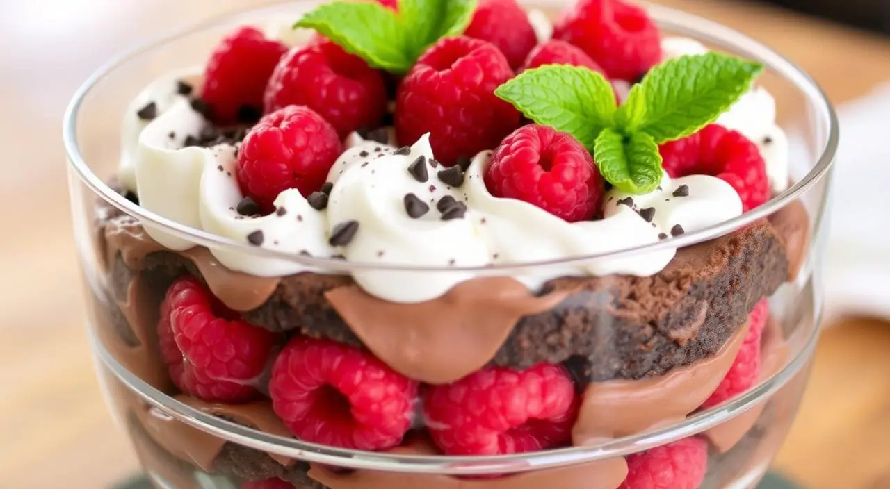 Raspberry Fudge Brownie Trifle