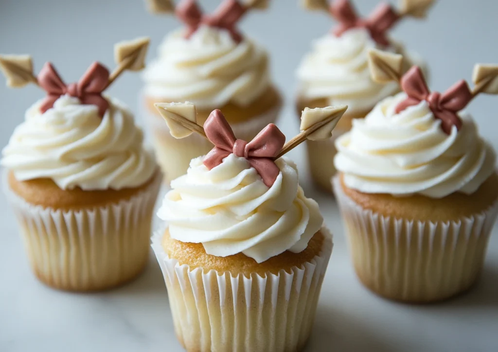 Finished bow and arrow cupcakes