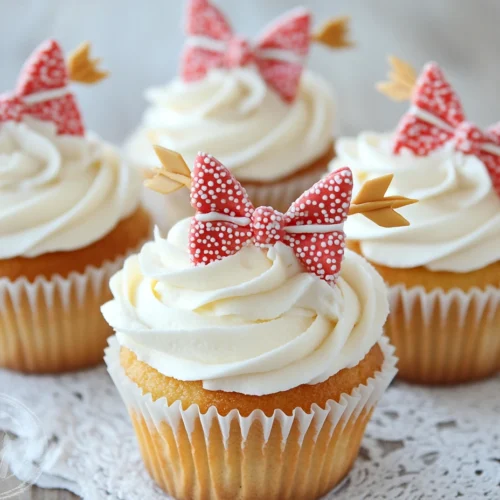 Finished bow and arrow cupcakes