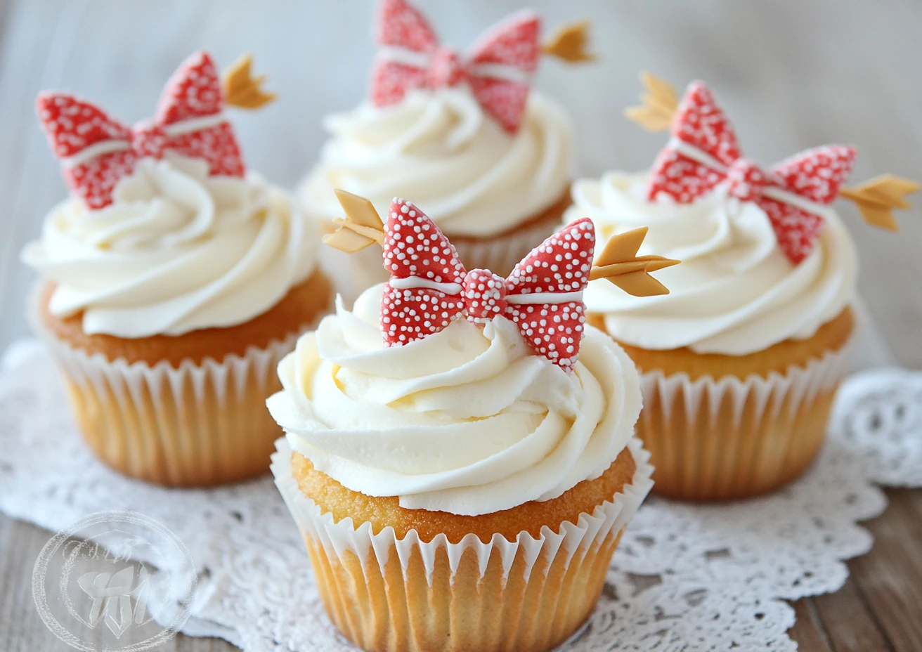 Finished bow and arrow cupcakes