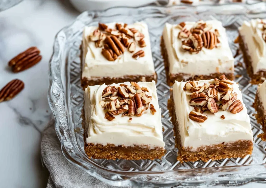 Carrot Cake Bars on a plate