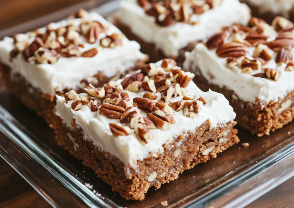 Close up of Carrot Cake Bars