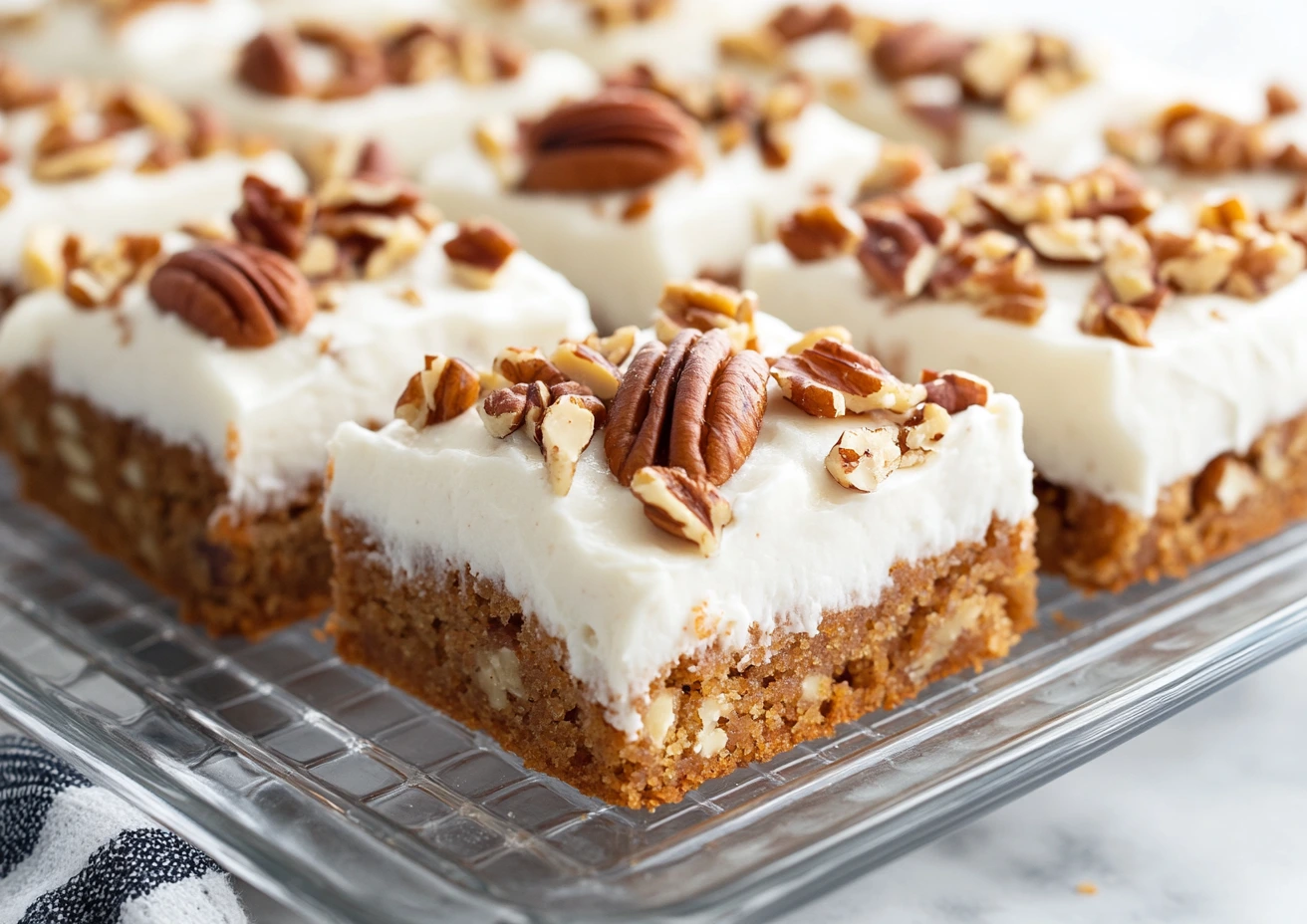 Close up of Carrot Cake Bars