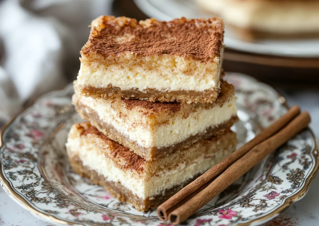 Stack of Churro Cheesecake Bars