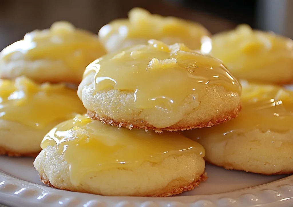 Zesty italian lemon drop cookies on a plate