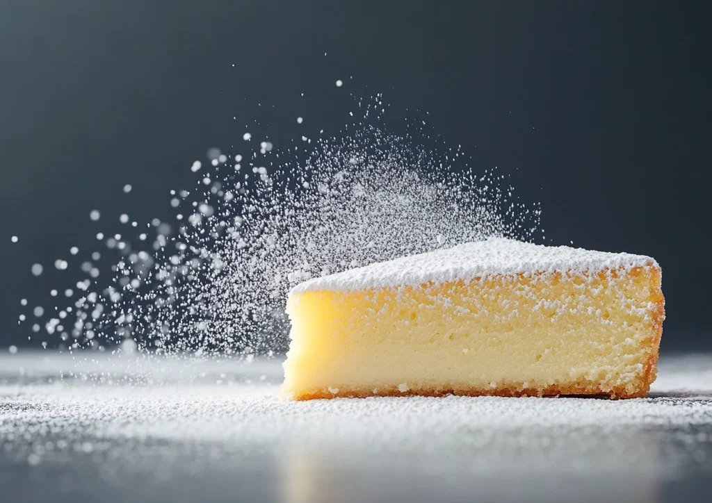 Slice of Lemon custard cake