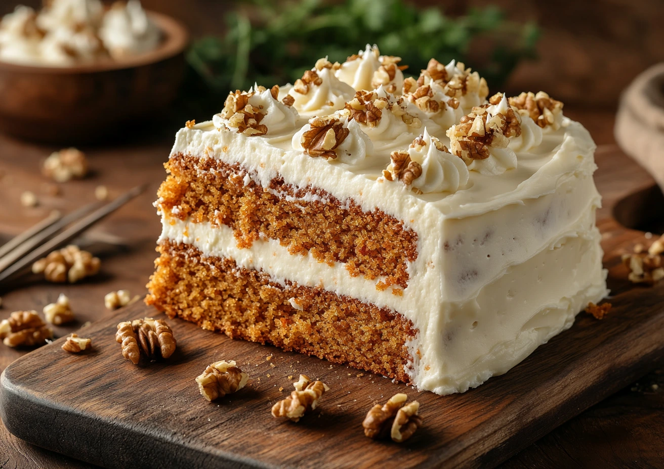 Piece of Moist Carrot Cake