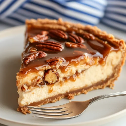Slice of Pecan Pie Cheesecake