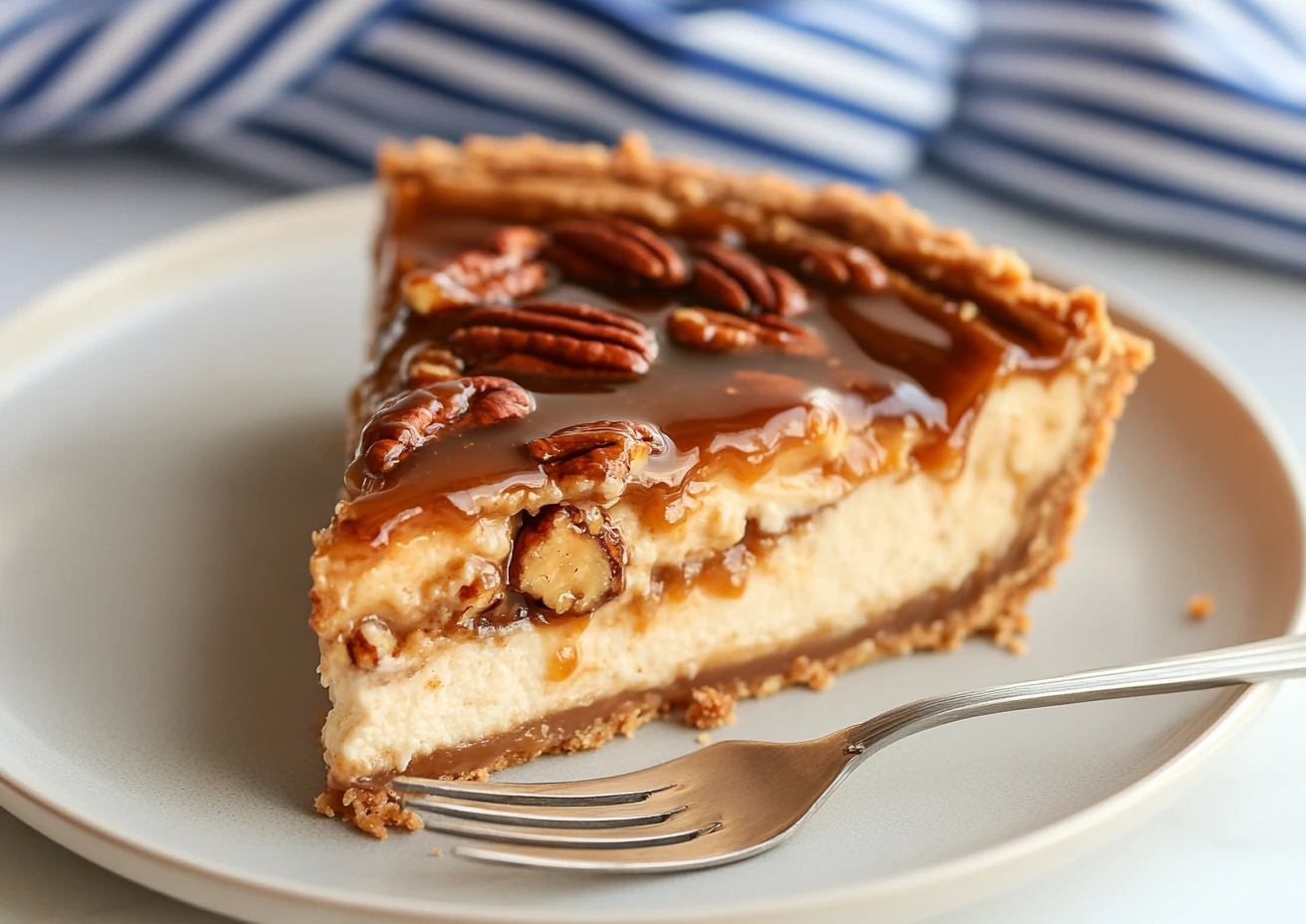 Slice of Pecan Pie Cheesecake