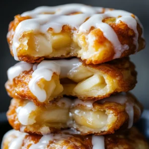 Delicious Baked Apple Fritters with White Glaze