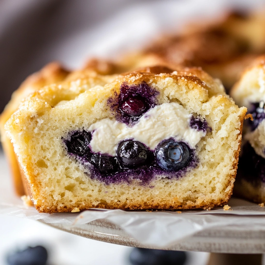 Close up of Blueberry Cream Cheese Bread