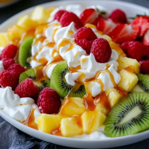 Close-up of Cheesecake Fruit Salad