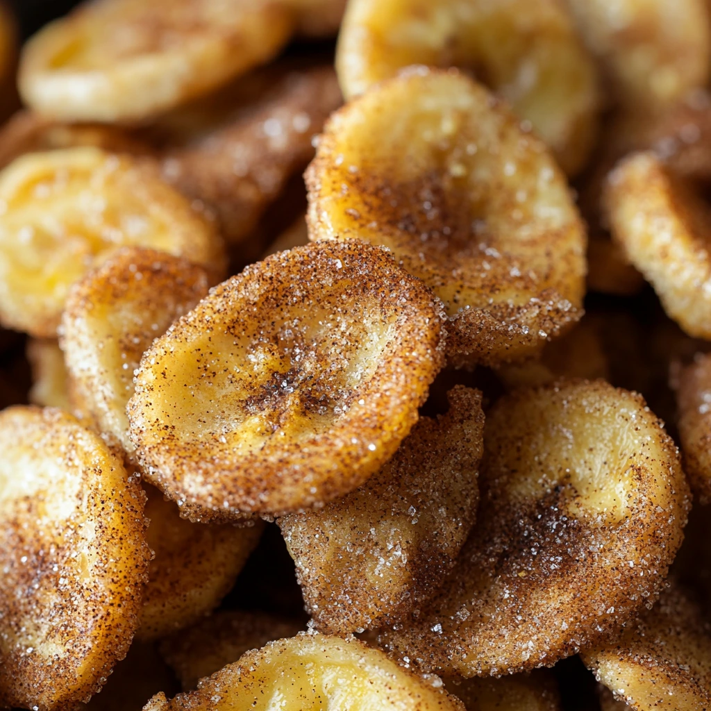 Cinnamon-Sugar Air Fryer Banana Chips, macro