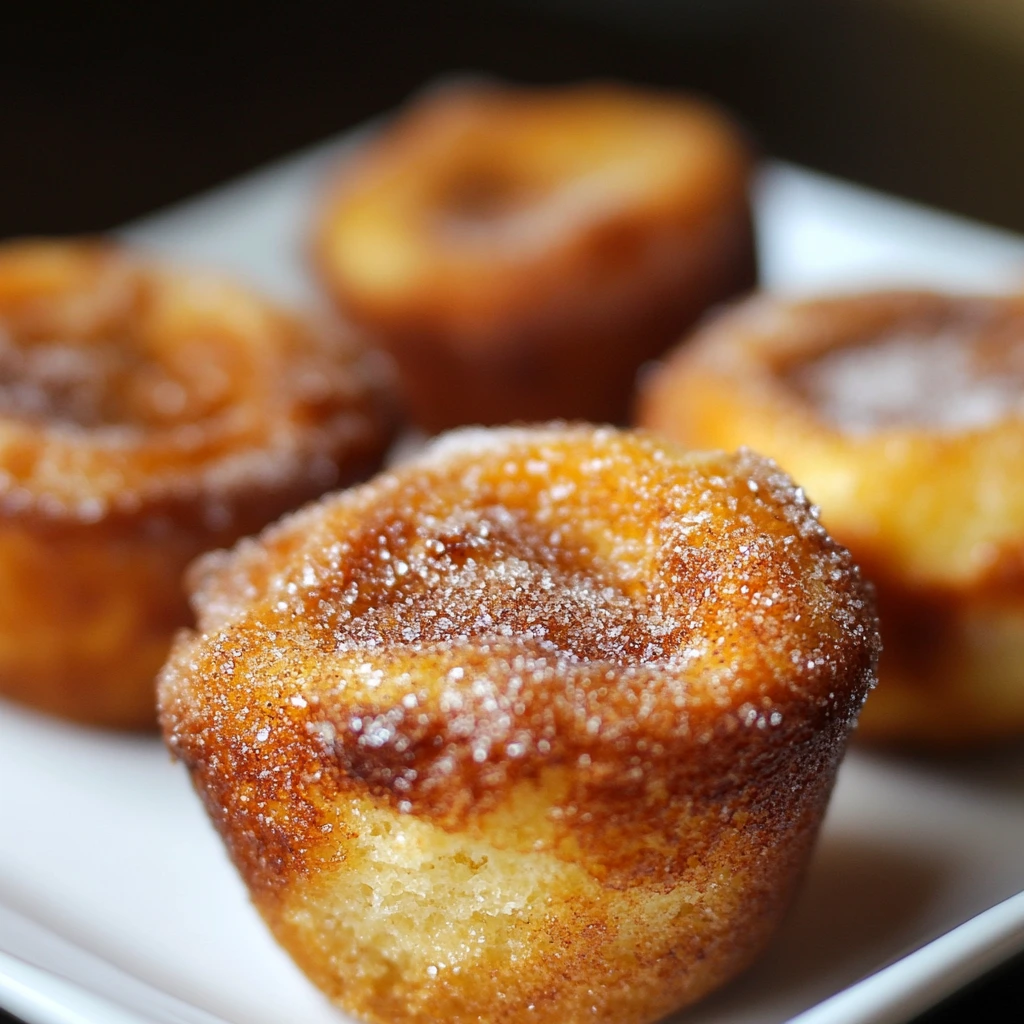 Cinnamon sugar French toast muffins on a plate