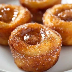 Cinnamon sugar French toast muffins on a plate
