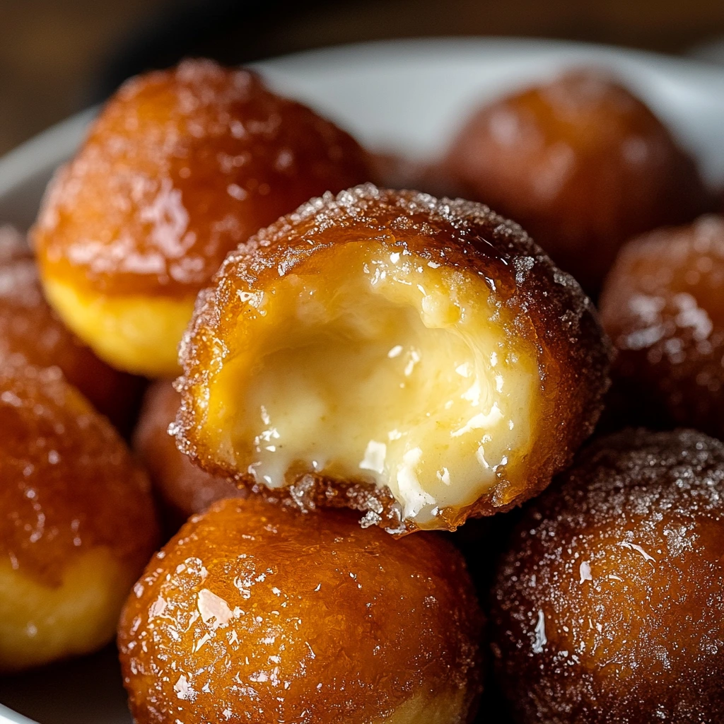 Pile of Creme Brulee Donut Holes