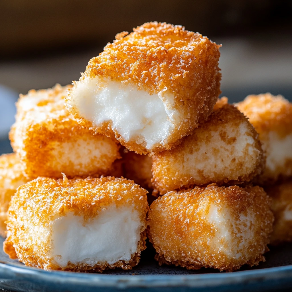 Stack of Crispy Deep Fried Marshmallows