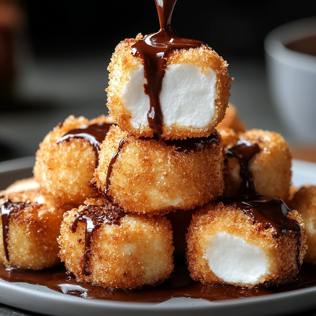 Stack of Crispy Deep Fried Marshmallows