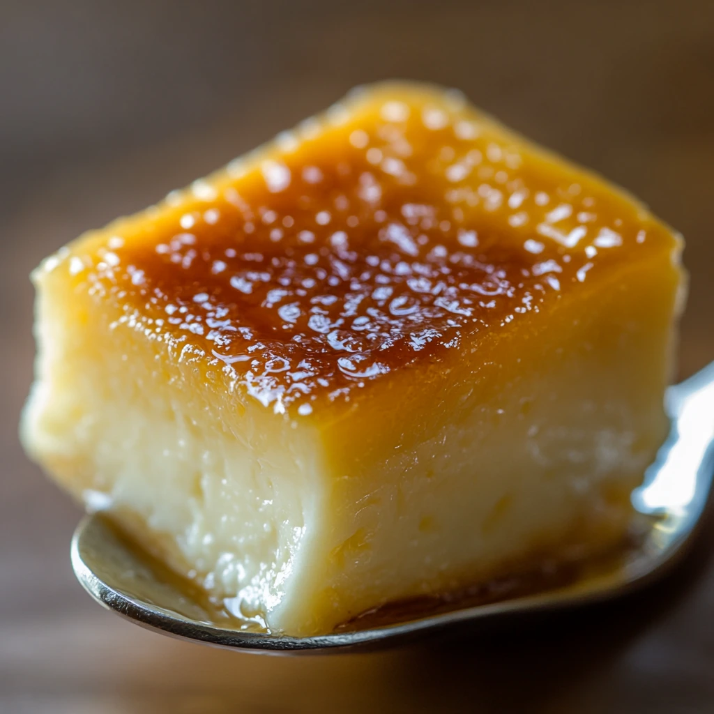 Egg Custard on a spoon