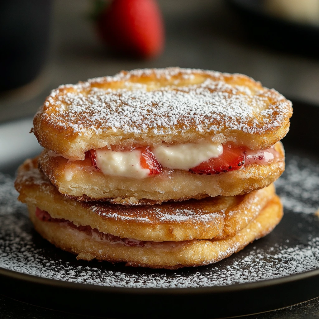 Fried Strawberry Cheesecake Sandwiches
