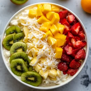 Prepped fruit for Hawaiian Cheesecake Salad in a bowl