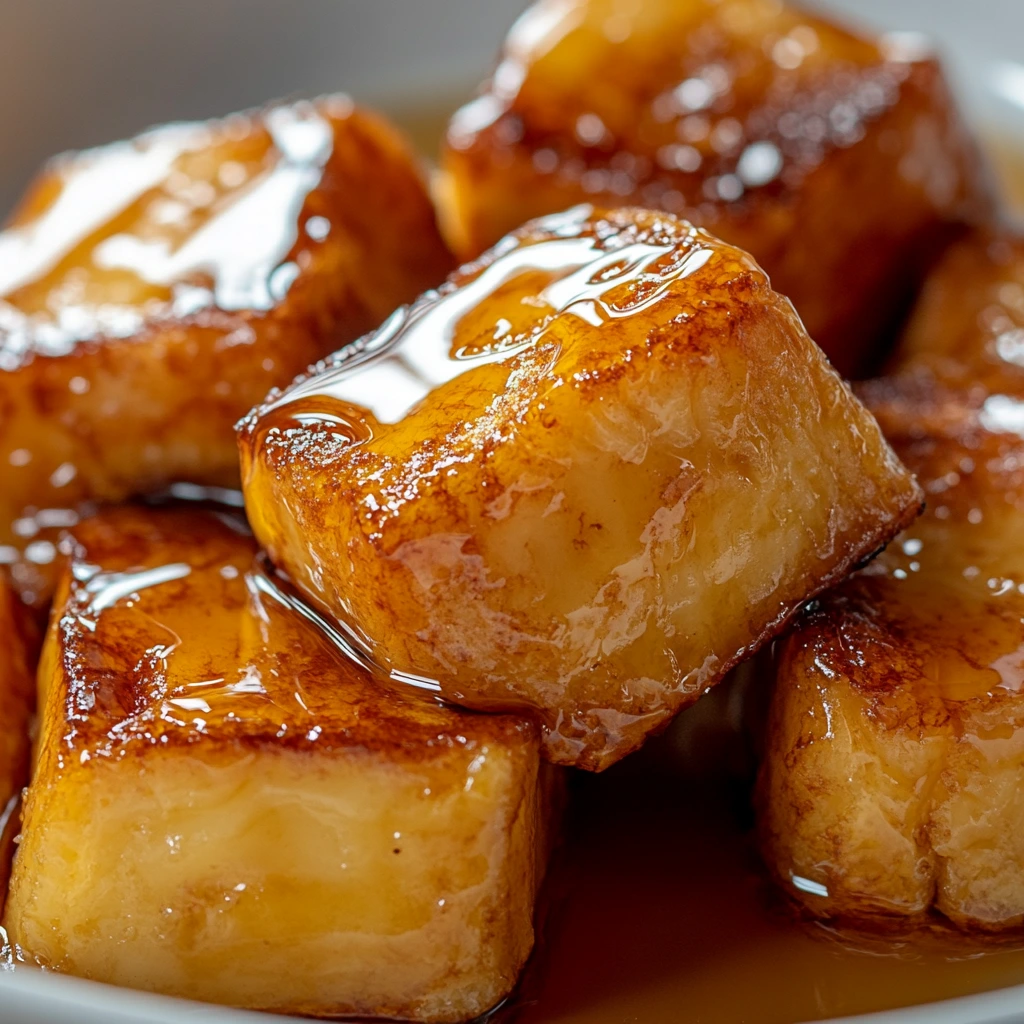 Hawaiian roll French toast with syrup