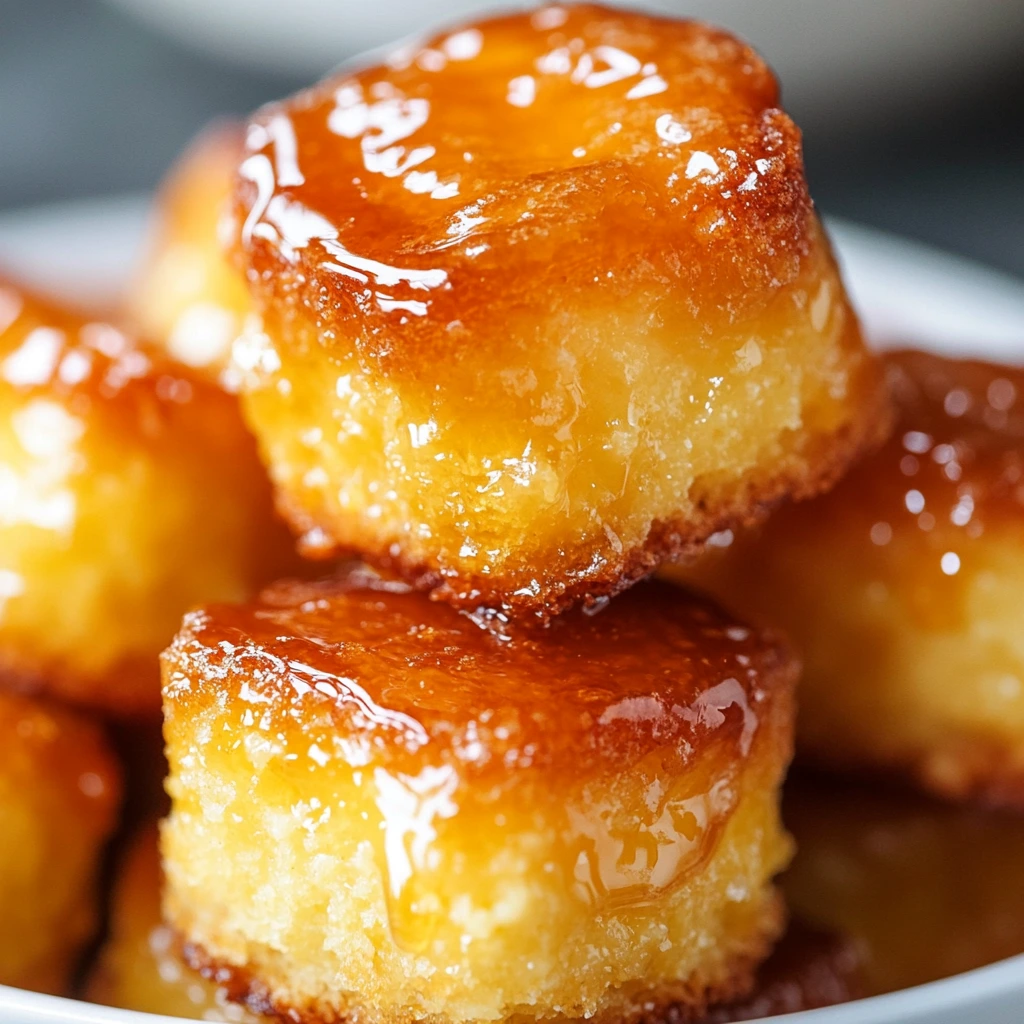 Honey Butter Cornbread Poppers, macro shot.