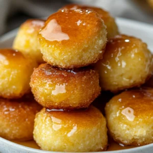 A Stack of Honey Butter Cornbread Poppers