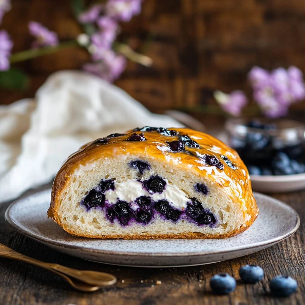 Slice of Lemon Blueberry Cream Cheese Sourdough