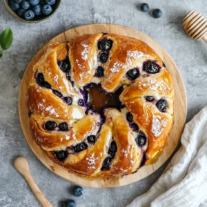 Top view of Lemon Blueberry Cream Cheese Sourdough