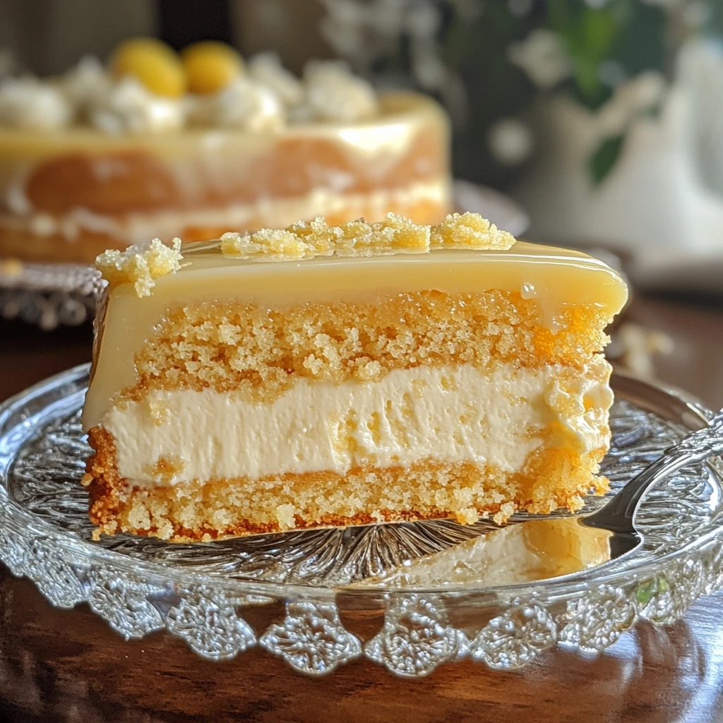 Slice of Lemon Cheesecake Cake