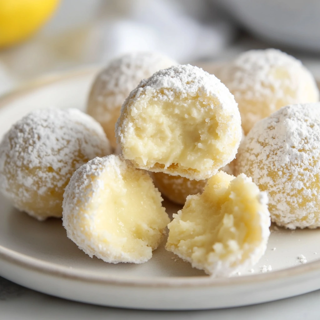Lemon Truffles on a white plate