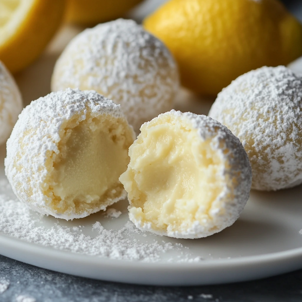 Lemon Truffles on a white plate