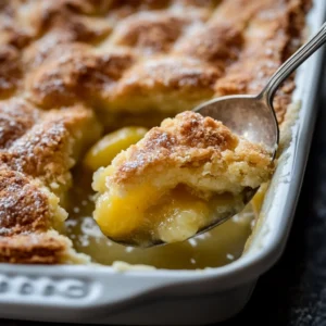 Magic Lemon Cobbler with Spoon
