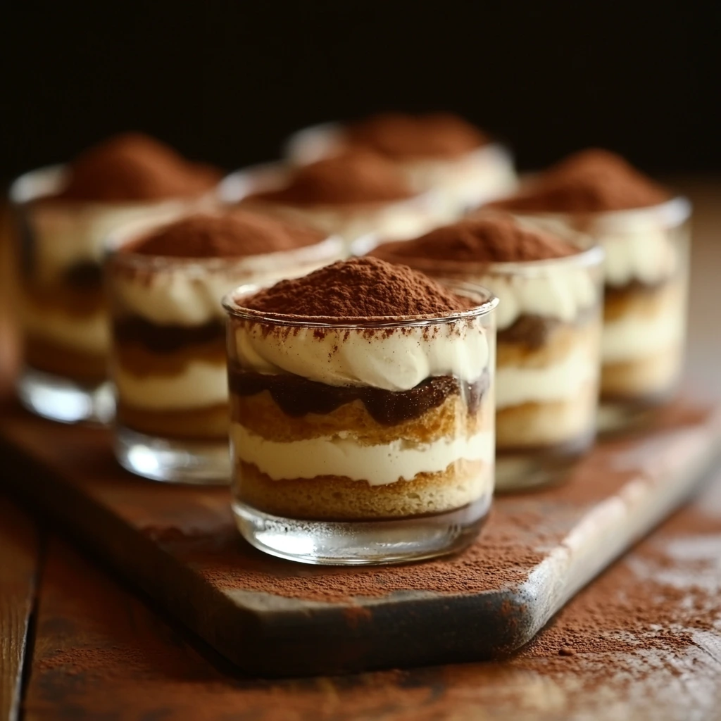 Mini Tiramisu Cups in glass jars