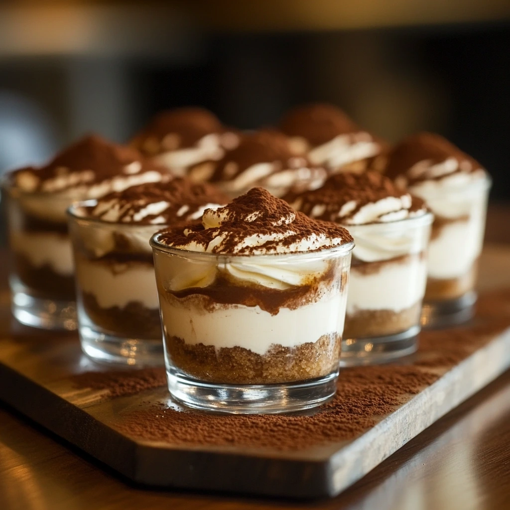 Mini Tiramisu Cups in glass jars