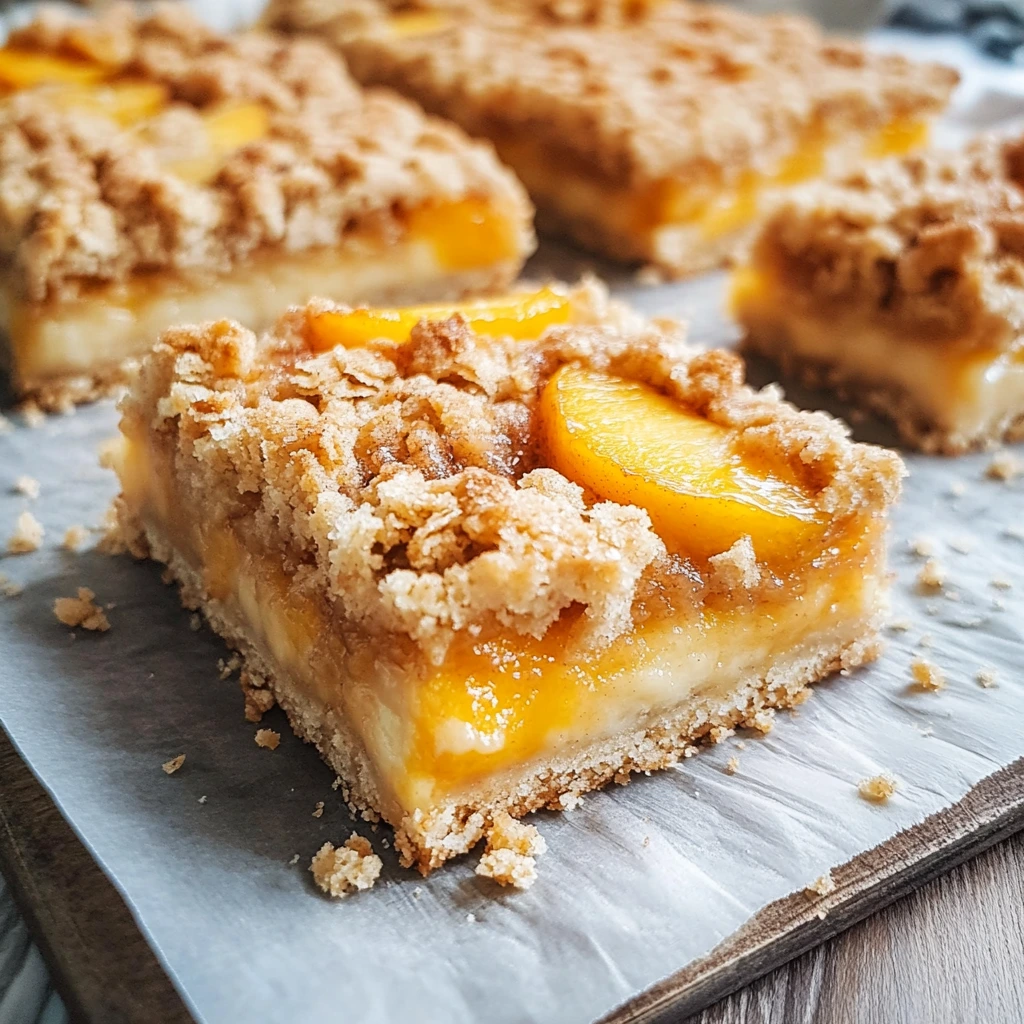 Peaches and Cream Crumble Bars
