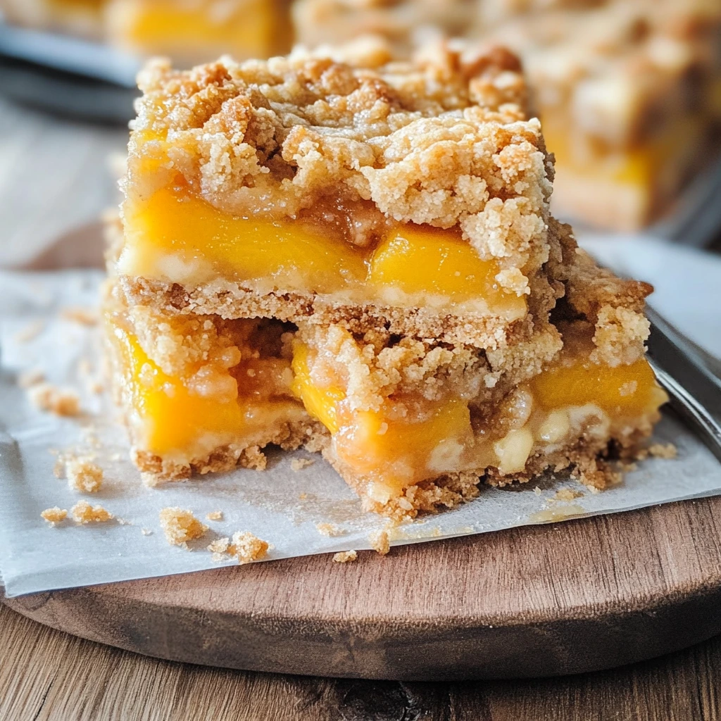 Peaches and Cream Crumble Bars