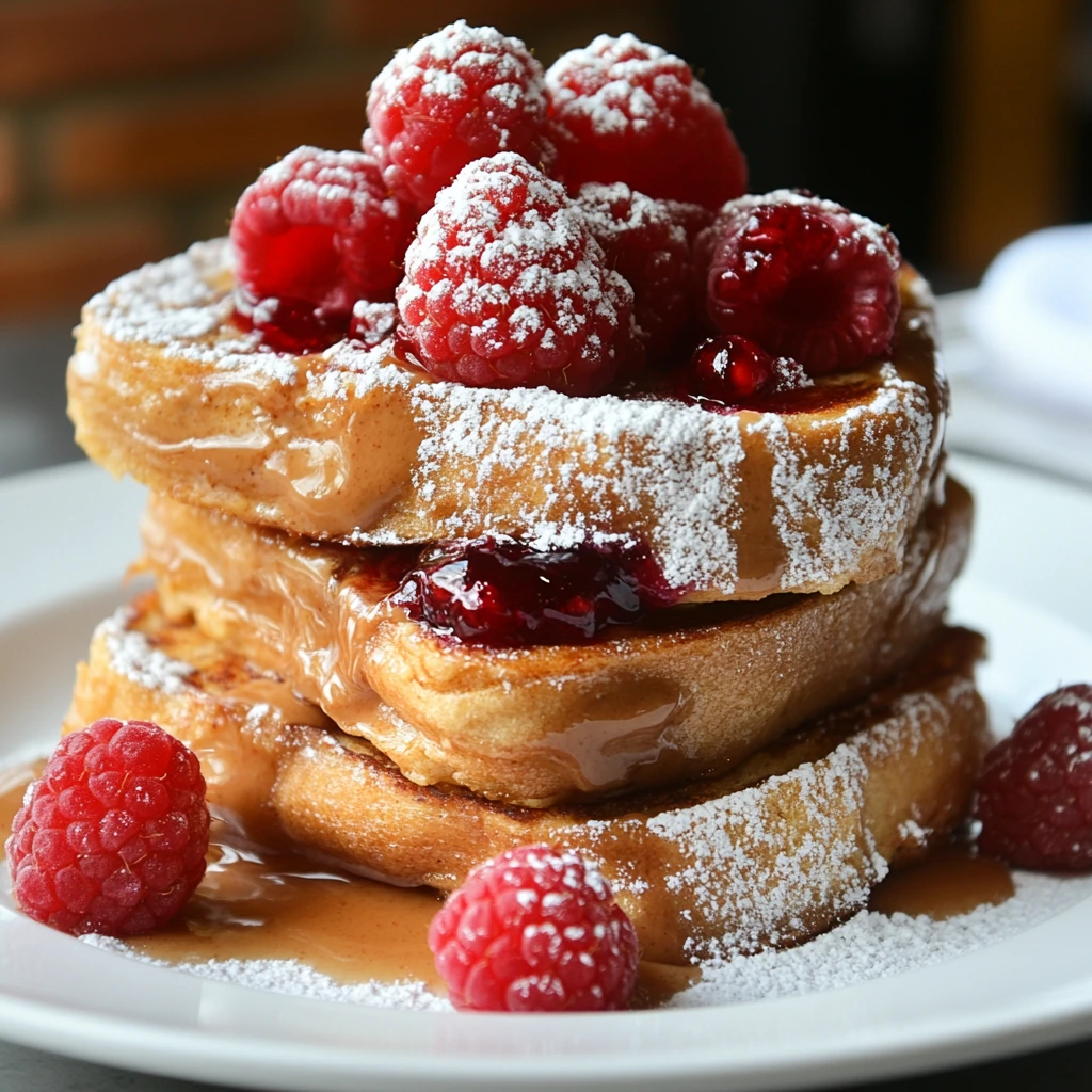 Stack of peanut butter and jelly French toast