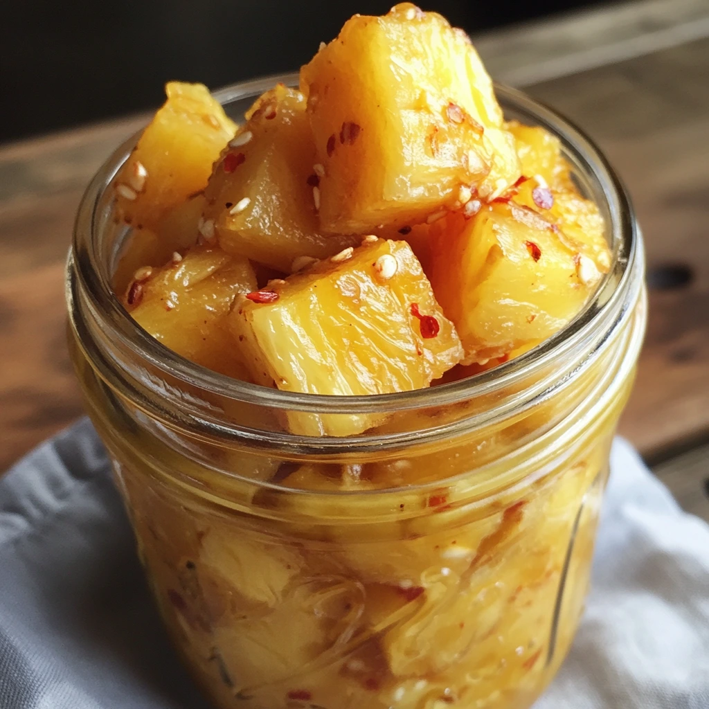 Pineapple Cowboy Candy in a Mason Jar