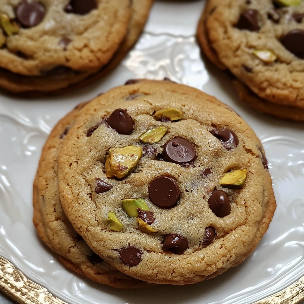 Pistachio Cream Chocolate Chip Cookies