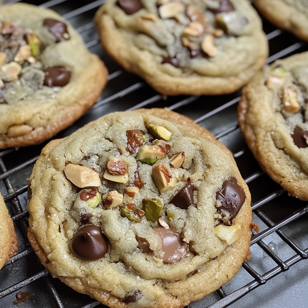 Pistachio Cream Chocolate Chip Cookies