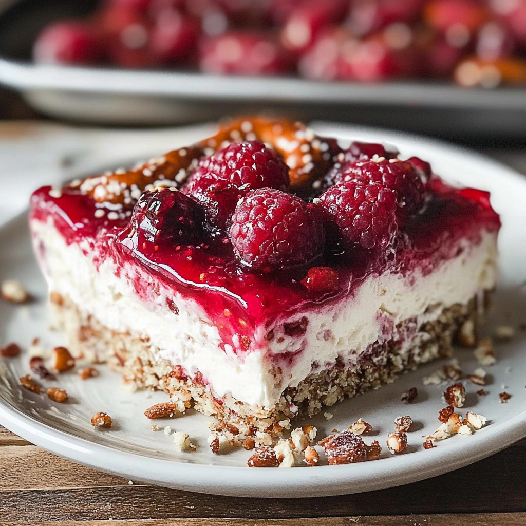 Raspberry Pretzel Salad