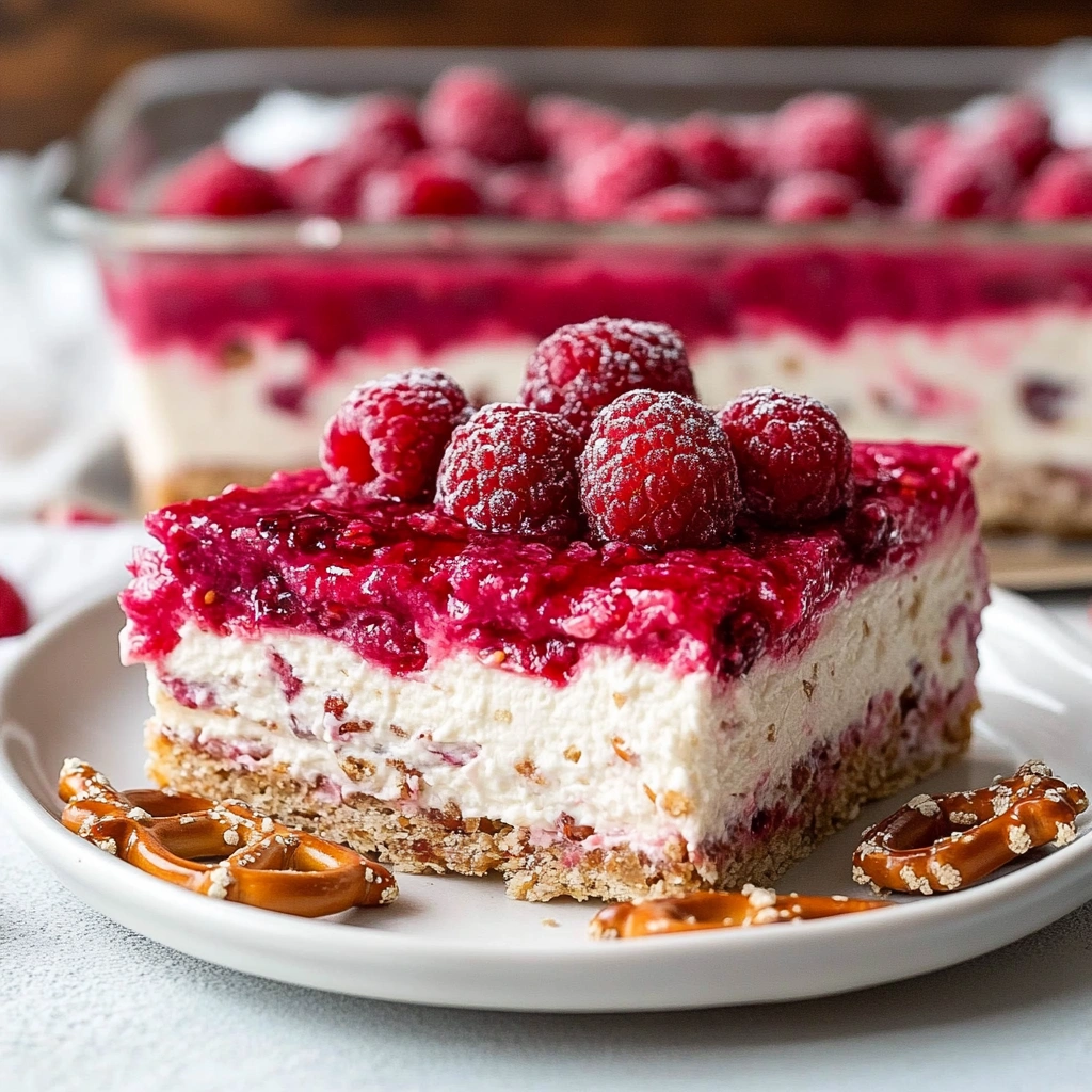 Raspberry Pretzel Salad