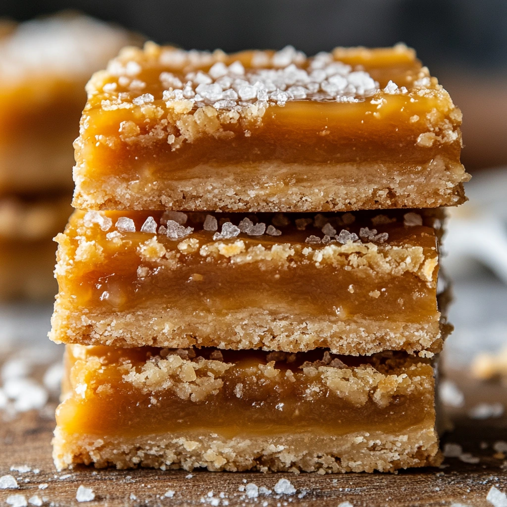 Close-up of Salted Caramel Butter Bars